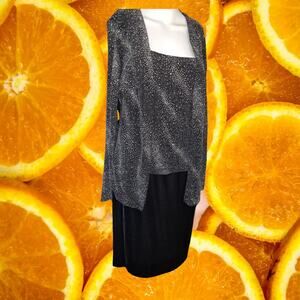 Vintage Teddi 2 Piece Sleeveless Mini Bodycon Dress and Matching‎ Top Size 10